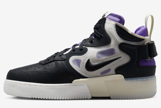 Nike Air Force 1 Mid React Black/Sail-Purple DQ1872-001 - Stylish and Comfortable Footwear