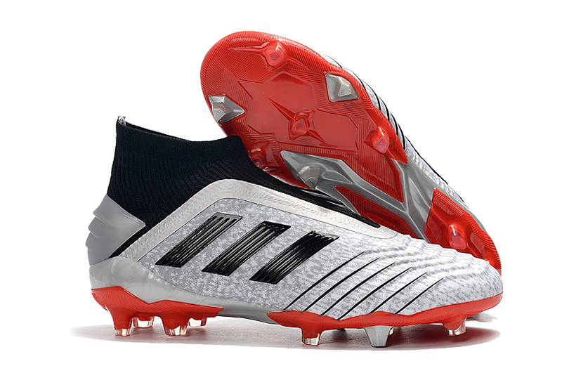 Adidas Predator 19+ FG Soccer Boots - Silver Black Red for Ultimate Performance