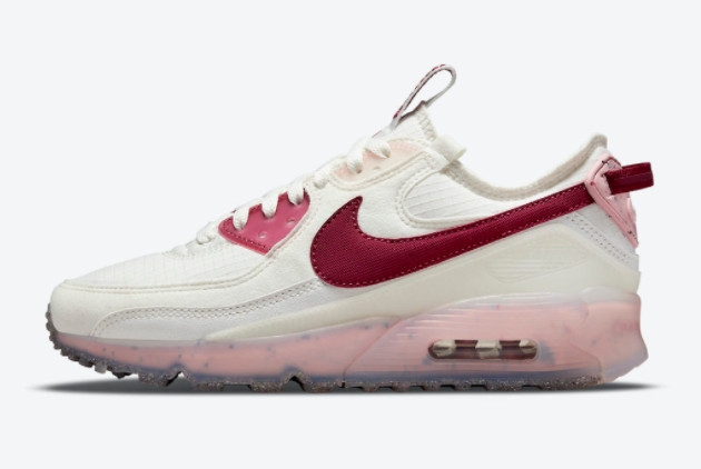 Nike Air Max 90 Terrascape 'Pomegranate' Summit White/Pomegranate-Pink Glaze DC9450-100 - Stylish Sneakers for Fashionable Enthusiasts.
